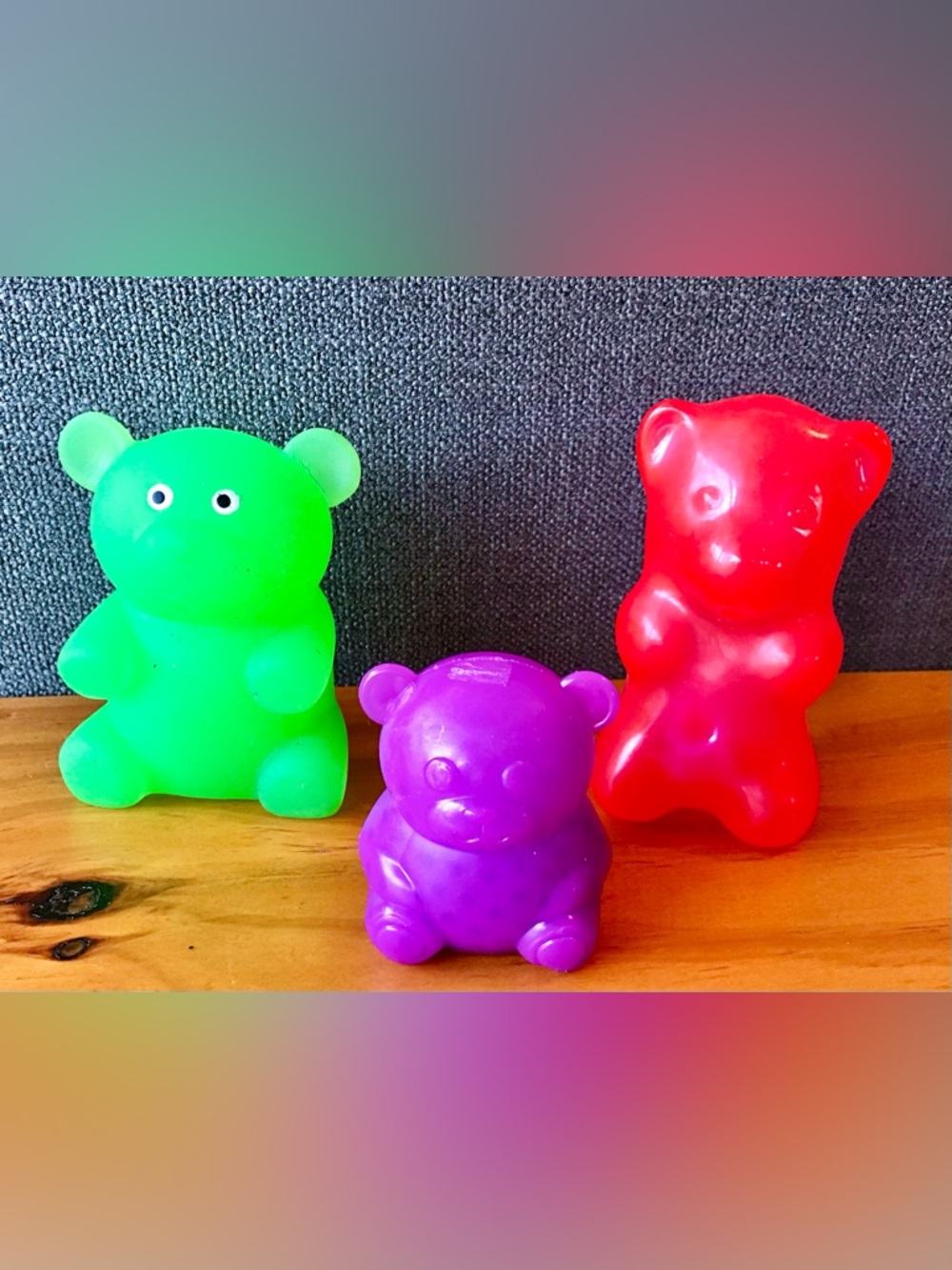 Mixed Lot Giant Gummy Bear Squishy Toys VIVITAR Light Up Red Candy Gummy Bear